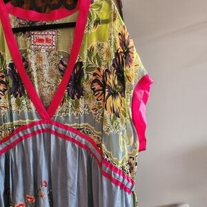 Johnny Was silk dress 45" long